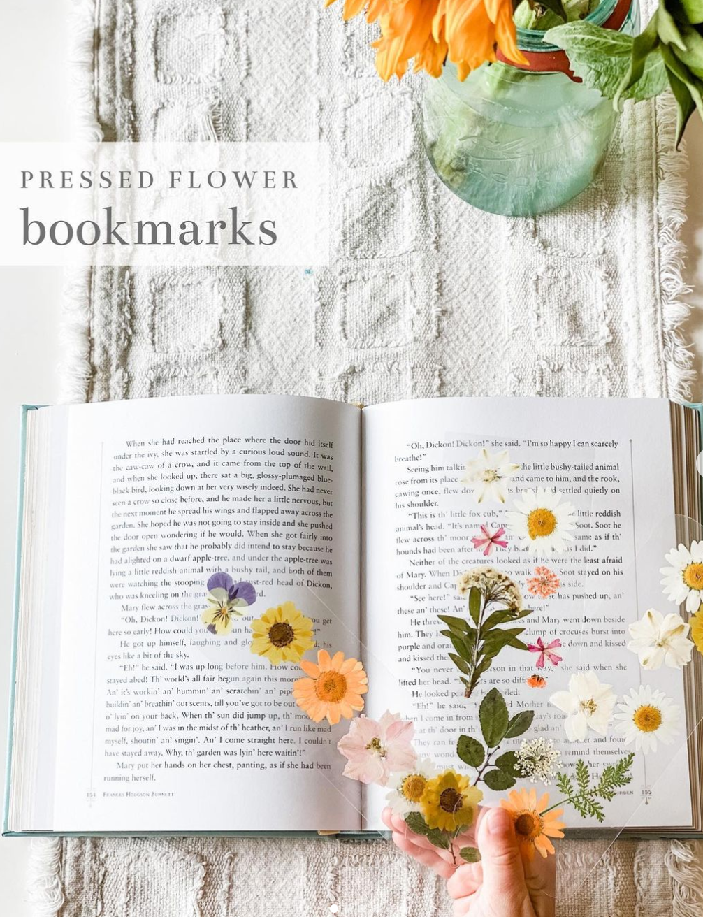 Spring Craft: Pressed Flower Laminated Bookmarks