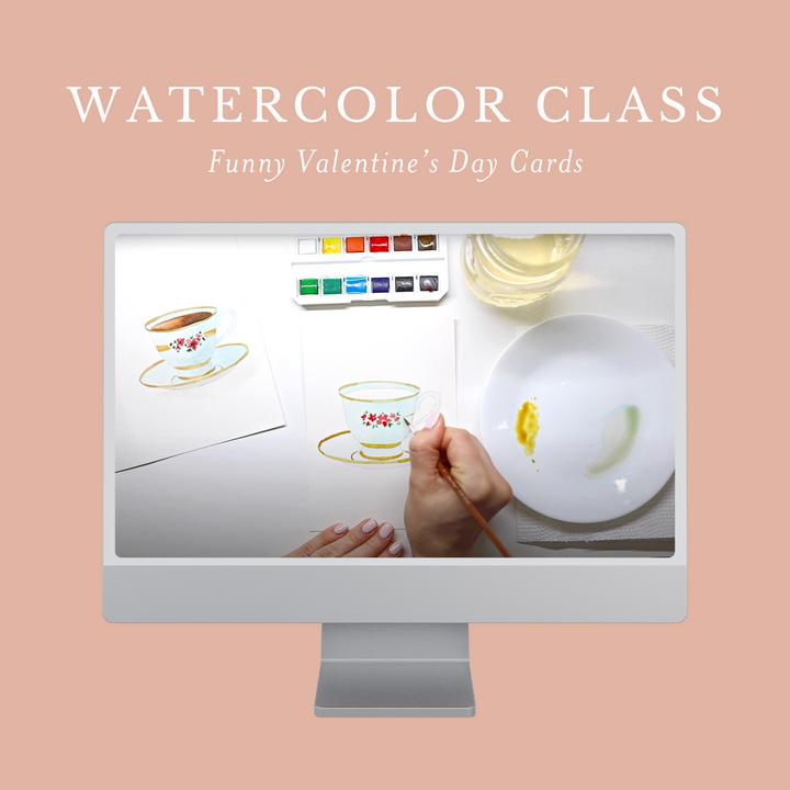 Watercolor Class: Funny Valentine's Day Cards