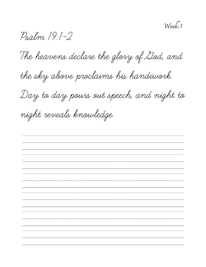 Copywork Book for Morning Time Vol. 1 - Cursive