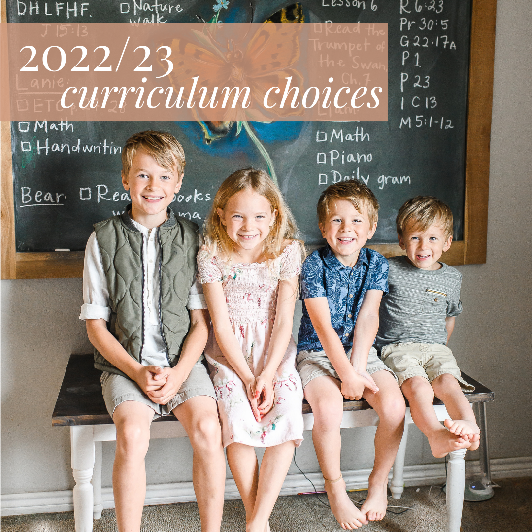 2022/2023 Curriculum Choices: 2nd & 4th grade & Kindergarten