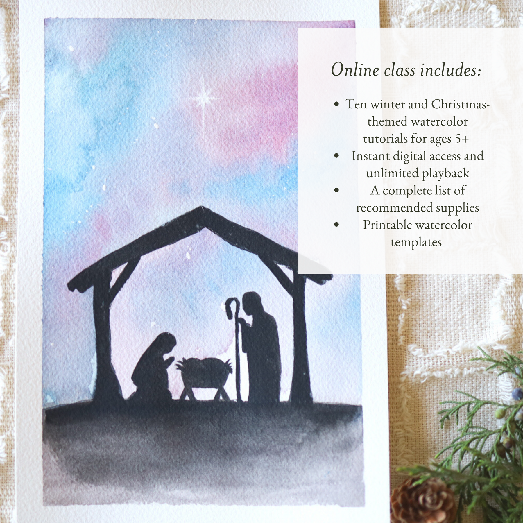 Watercolor Workbook: Winter & Christmas