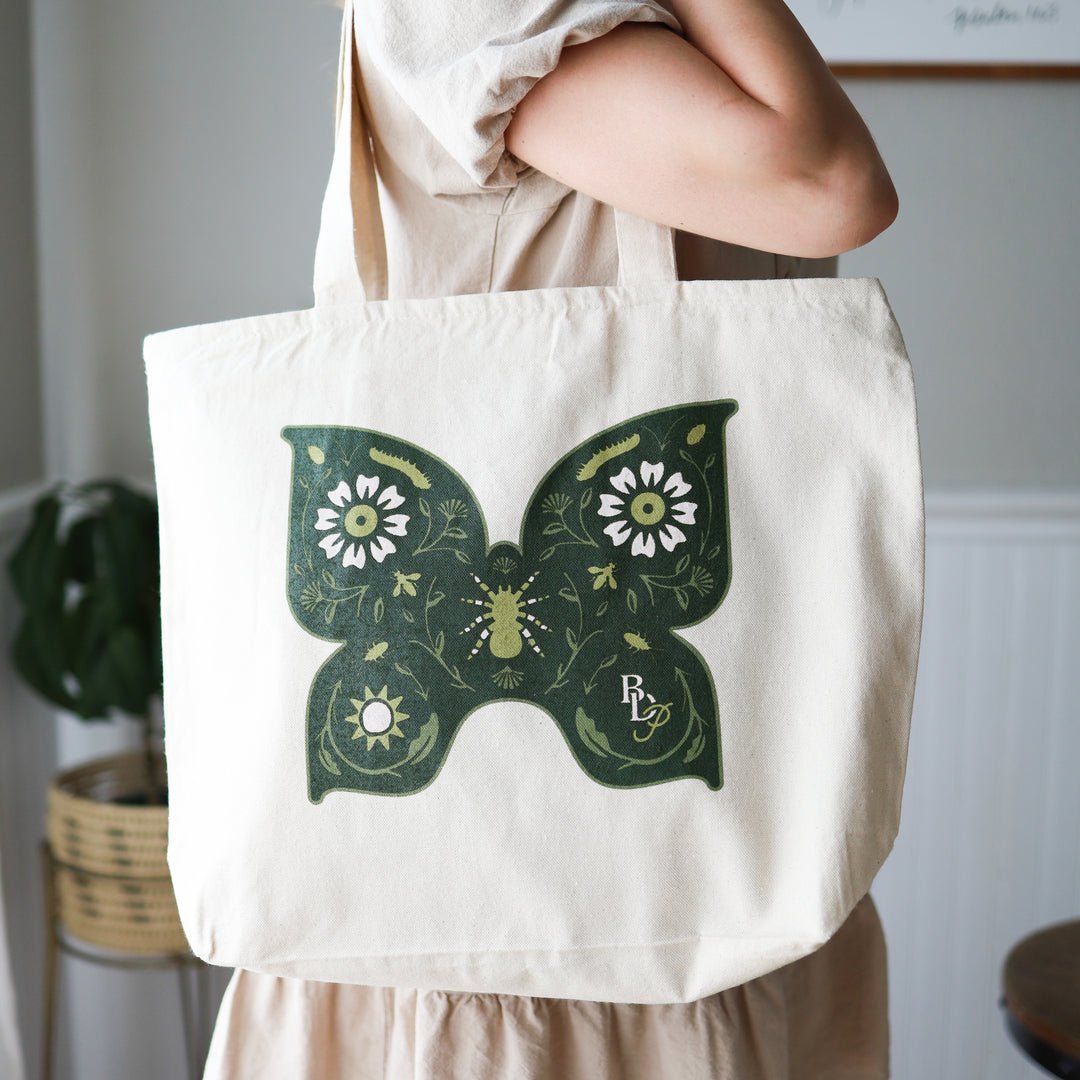 Butterfly Zippered Tote