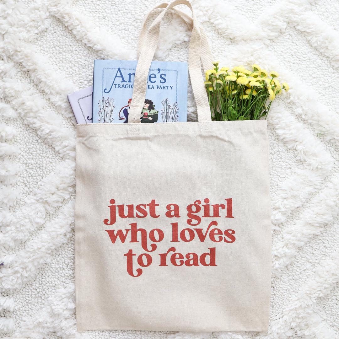 "Just a girl who loves to read" Tote Bag