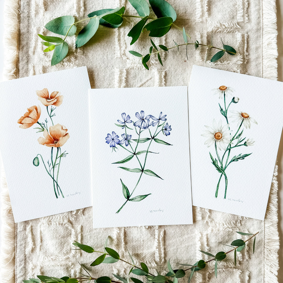5x7" Wildflower Watercolor Prints