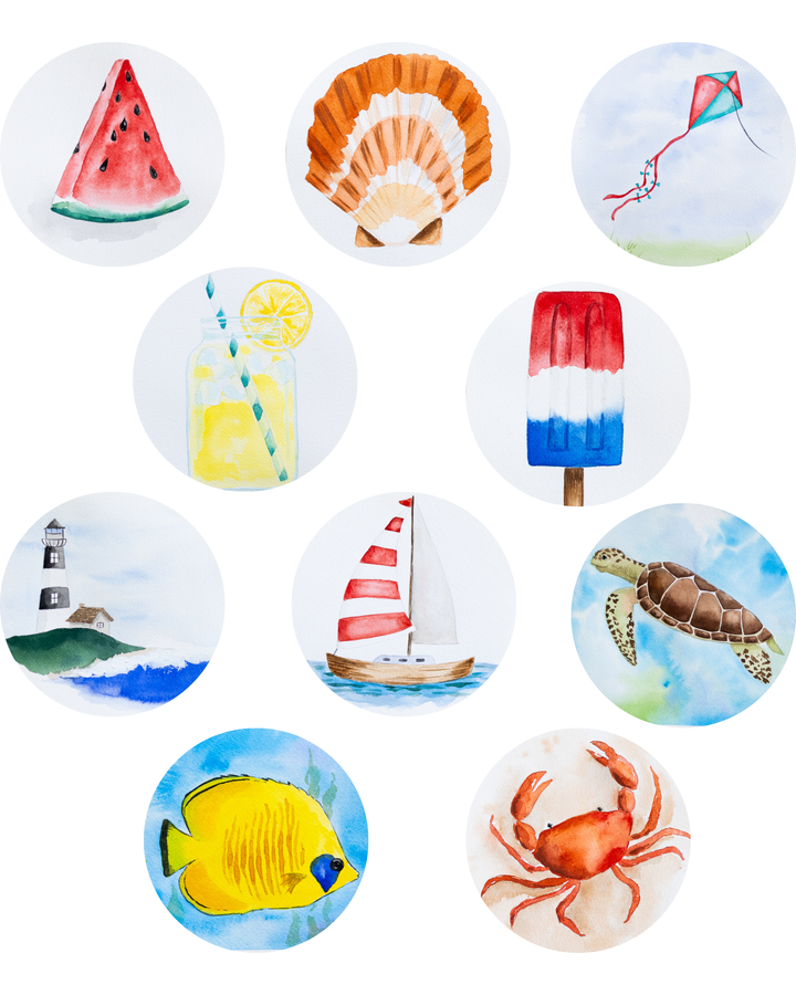 Watercolor Workbook: Coastal Summer