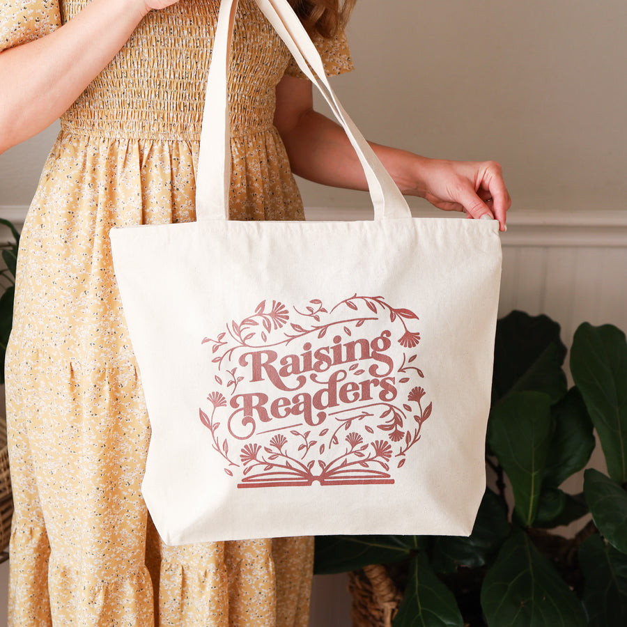 Raising Readers Zippered Library Bag in Terra Cotta – Brighter Day Press